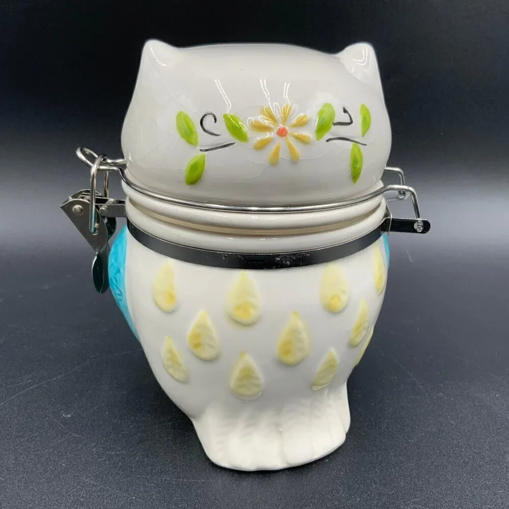 Boston Warehouse Ceramic Owl Treat Jar Canister 6.5”